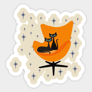 Atomic Black Cats Surrounded by Starbursts Sticker